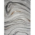 thumbnail image 1 of BoutiqueRugs Liverpool Modern Abstract Area Rug - Contemporary Marble Print Carpet for Living Room - Light Gray, Medium Gray, Off White - 6'7" x 9' (6x9), 1 of 12