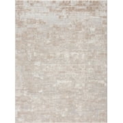 BoutiqueRugs Liverpool Modern Checkered Area Rug - Contemporary Checkered Carpet for Living Room - Ivory, Light Brown, Peach - 5'3" x 7' (5x7)