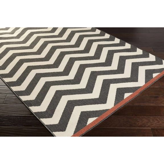 BoutiqueRugs Lockhart Contemporary Area Rug - Outdoor Safe - Black, Beige, Rust - 2'5" x 4'5"