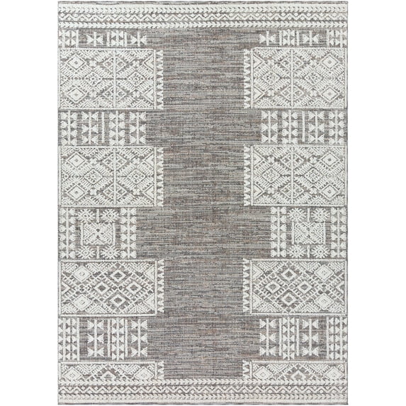 BoutiqueRugs Luddenham Bohemian, Transitional Area Rug - Gray, Black, White - 7'10" x 10'2"