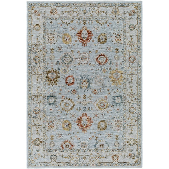 BoutiqueRugs Luklukan Traditional Area Rug - Light Gray, Cream, Denim - 2' x 2'11"