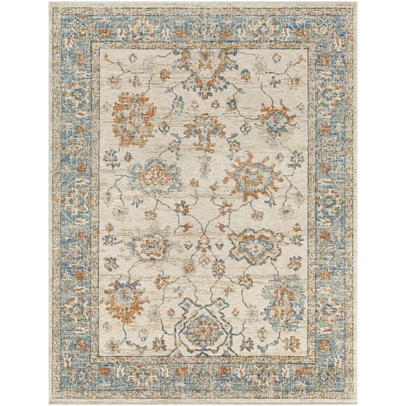 Boutique Rugs Luma Traditional Area Rug - LightBeige, Slate Blue, Mustard - 18" x 18" Sample