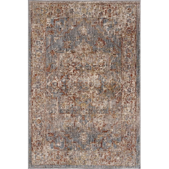 BoutiqueRugs Lumpkin Traditional Area Rug - Teal, Pale Blue, Charcoal - 2'7" x 3'11"