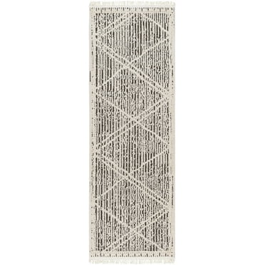 BoutiqueRugs Luuk Bohemian, Transitional Runner Rug - Sage, Dark Brown, Ivory - 2'7" x 7'3" Runner