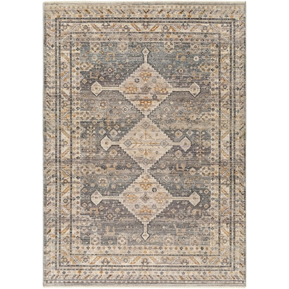 BoutiqueRugs Lyam Southwestern Area Rug - Medium Gray, Gray, Beige - 7'10" x 9'8"