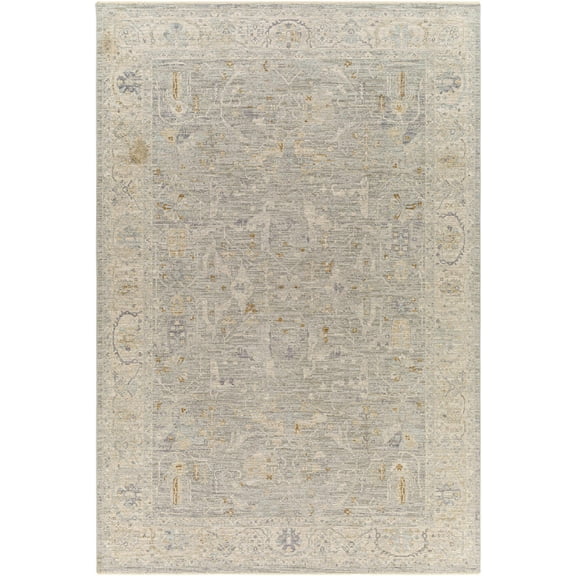 BoutiqueRugs MERV Traditional Area Rug - Charcoal, Dark Red, Medium Gray - 5'3" Round