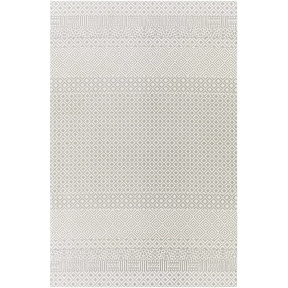 BoutiqueRugs Maanas Bohemian, Transitional Area Rug - Machine Washable - Gray, Light Gray - 5'3" x 7'