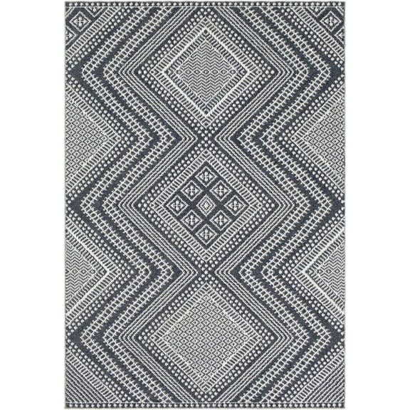 BoutiqueRugs Madison Bohemian, Transitional Area Rug - Black, Gray, White - 5'3" x 7'3"