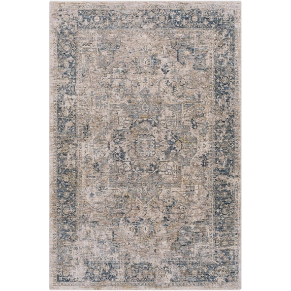 Boutique Rugs Magrath Traditional Area Rug - Teal, Pale Blue, Mustard - 9' x 12'2"