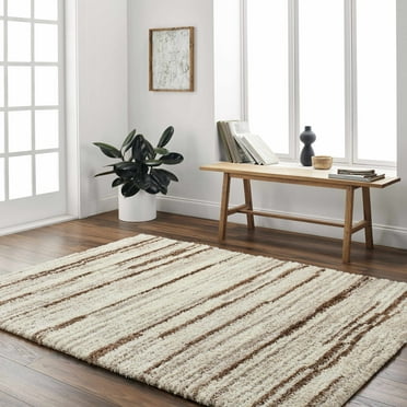 BoutiqueRugs Maho Contemporary Area Rug - Ivory, LightBeige, Medium Gray - 18" x 18" Sample