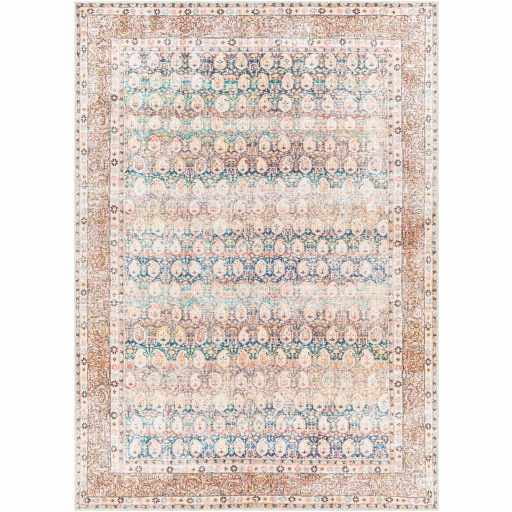 BoutiqueRugs Maligaya Farmhouse Area Rug - Machine Washable - Beige, Medium Gray, Gray - 5'3" x 7'