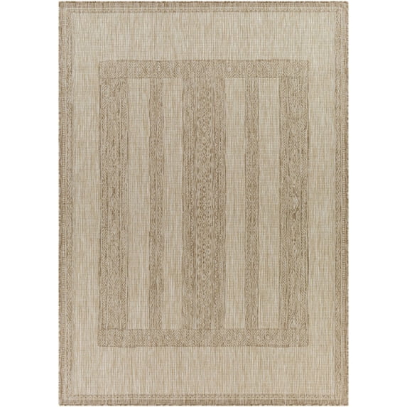 BoutiqueRugs Manorhaven Bohemian, Transitional Area Rug - Outdoor Safe - Cream, Peach, Tan - 6'7" x 9'