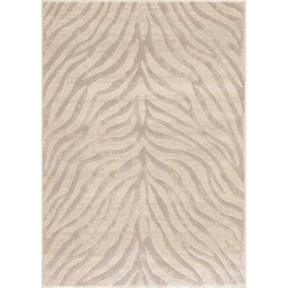 BoutiqueRugs Manteca Zebra Print Area Rug - Peach, Light Gray, Taupe - 2' x 3'