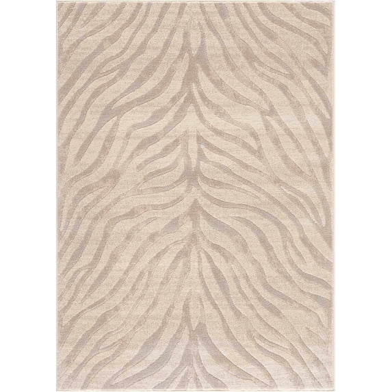 BoutiqueRugs Manteca Zebra Print Area Rug - Peach, Light Gray, Taupe - 2' x 3'