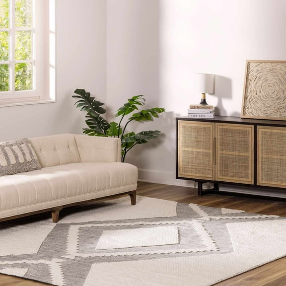 BoutiqueRugs Mantee Bohemian, Transitional Runner Rug - Black, Ivory - 2'6" x 8' Runner