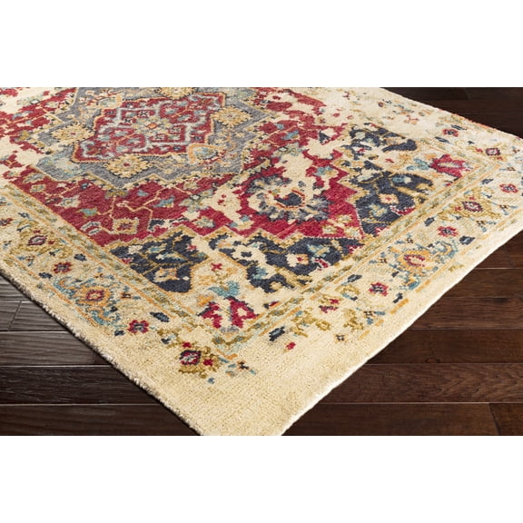 BoutiqueRugs Marchand Natural Fibers Area Rug - Beige, Red, Mustard - 2' x 3'