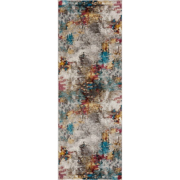 BoutiqueRugs Mardin Farmhouse Runner Rug - Mustard, Pink, Rust - 2'7" x 7'3" Runner
