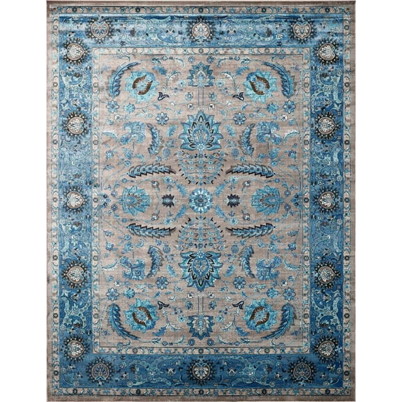 BoutiqueRugs Mardin Traditional Area Rug - Beige, Aqua - 5'3" x 7'3"