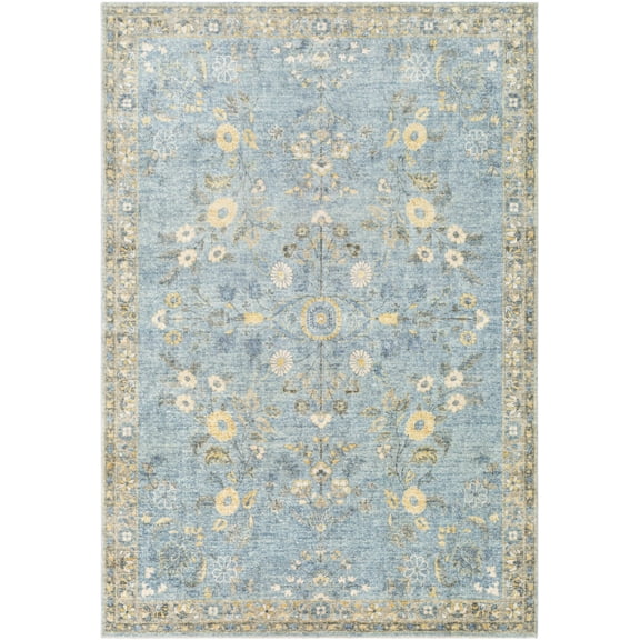 BoutiqueRugs Marino Traditional Area Rug - Denim, Light Blue, Cream - 2' x 2'11"