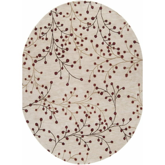 BoutiqueRugs Marvel Traditional, Transitional Area Rug - Tan, Dark Red, Dark Brown - 6' x 9'