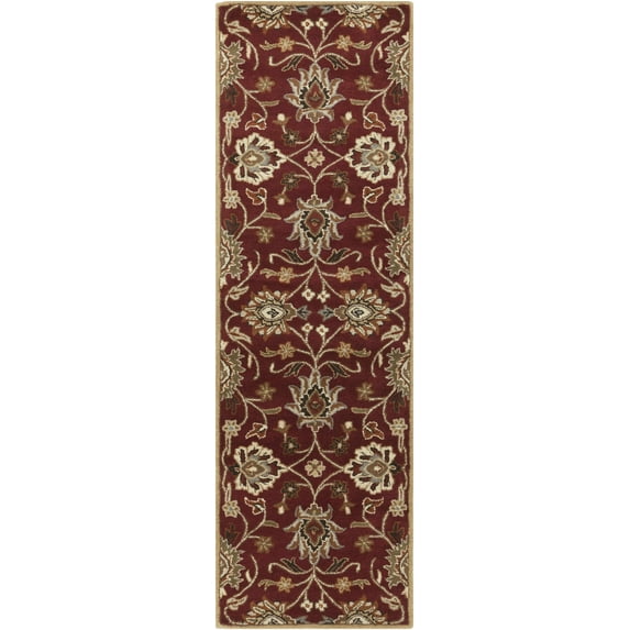 BoutiqueRugs Masaryktown Traditional Runner Rug - Dark Red, Mustard, Tan - 2'6" x 8' Runner