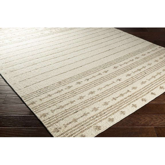 BoutiqueRugs Matawan Bohemian, Transitional Area Rug - Cream, Ivory, Dark Brown - 18" x 18" Sample