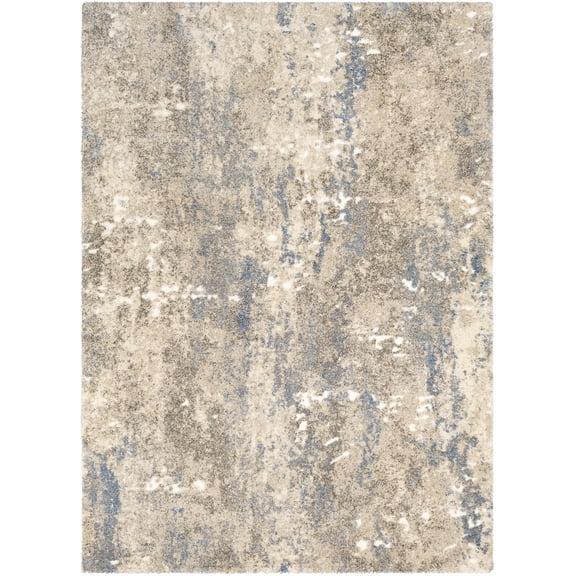 BoutiqueRugs Matewan Contemporary Area Rug - Blue, White, Ivory - 5'3" x 7'3"