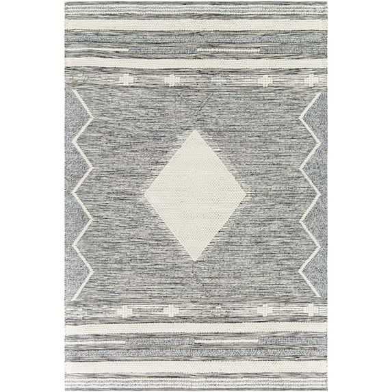 BoutiqueRugs McDonald Bohemian, Transitional Area Rug - Light Slate, Medium Gray, Black - 8' x 10'