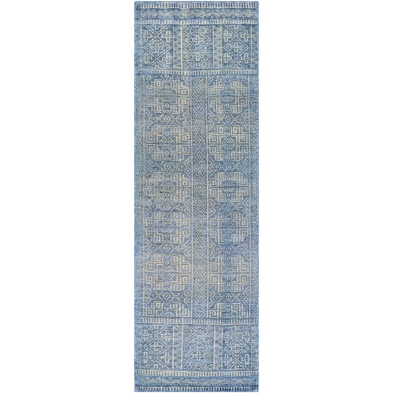 BoutiqueRugs Meigs Traditional Runner Rug - Blue, Medium Gray - 2'6" x 8' Runner