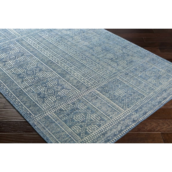 Boutique Rugs Meigs Traditional Runner Rug - Blue, Medium Gray - 2'6" x 8' Runner