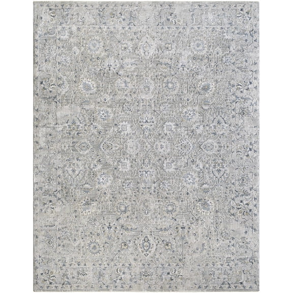 BoutiqueRugs Gray Oriental Traditional 2x3 Accent Rug Textured Charcoal Cream Blue Mustard Navy Melianna Entryway Bedside Nursery Mudroom Bathroom Powder Room 2' x 2'11" Stain Resistant Non-Shedding