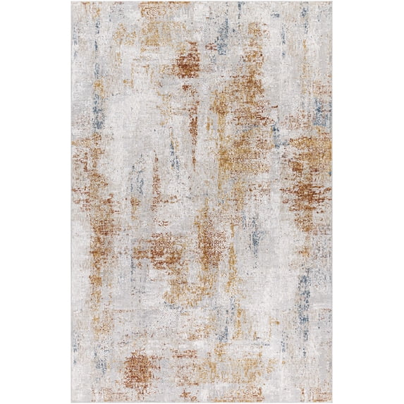 BoutiqueRugs Melton Contemporary Area Rug - Off White, Gray, Light Gray - 9'6" x 6'7"