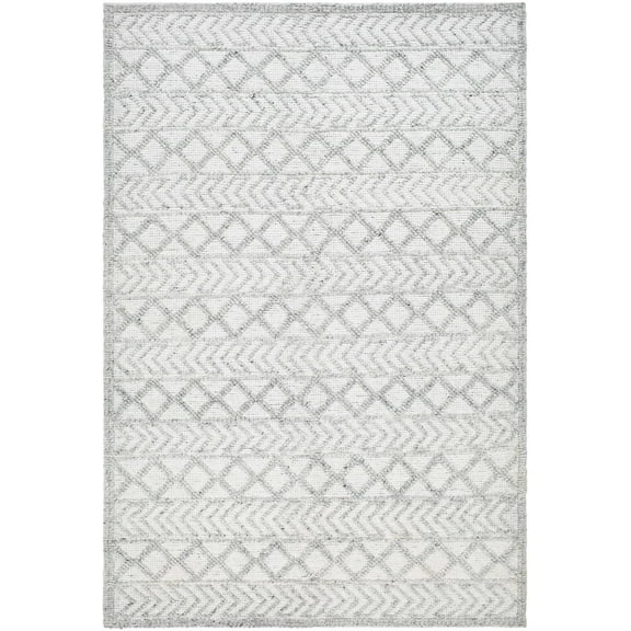 BoutiqueRugs Meng Bohemian, Transitional Area Rug - Off White, Light Slate, Charcoal - 2' x 3'