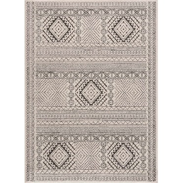 BoutiqueRugs Merriott Bohemian, Transitional Area Rug - Peach, Dark Brown, Charcoal - 2' x 2'11"