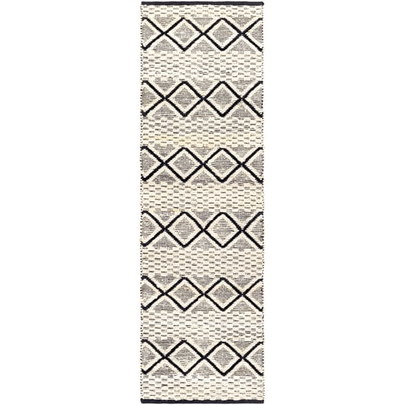 BoutiqueRugs Mescal Bohemian, Transitional Runner Rug - Cream, Black - 2'6" x 8' Runner