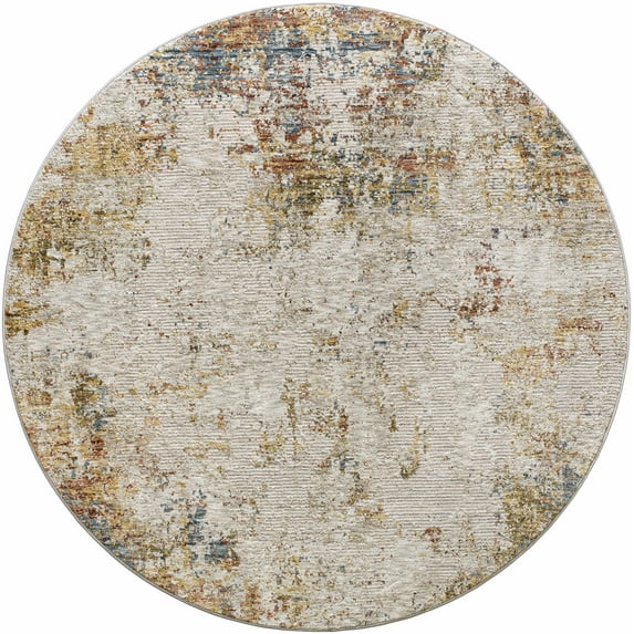 BoutiqueRugs Middelburg Contemporary Area Rug - Light Gray, Cream, Medium Gray - 5'3" Round