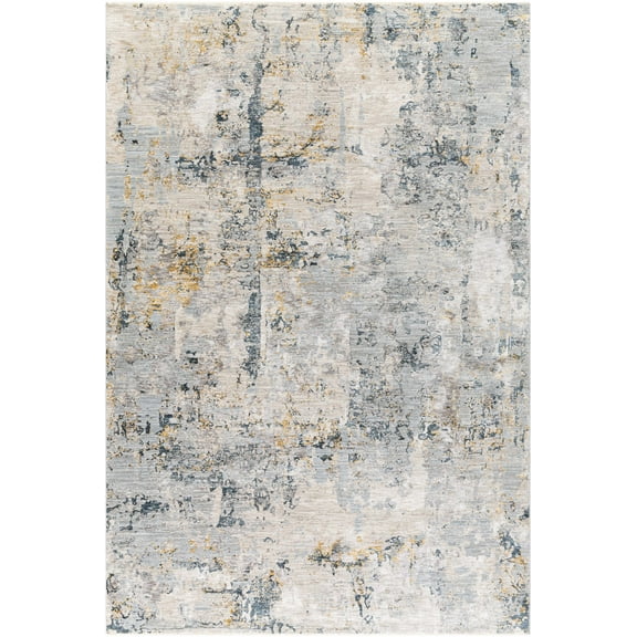 BoutiqueRugs Midfield Contemporary Area Rug - Pale Blue, Navy, Tan - 7'10" x 10'2"