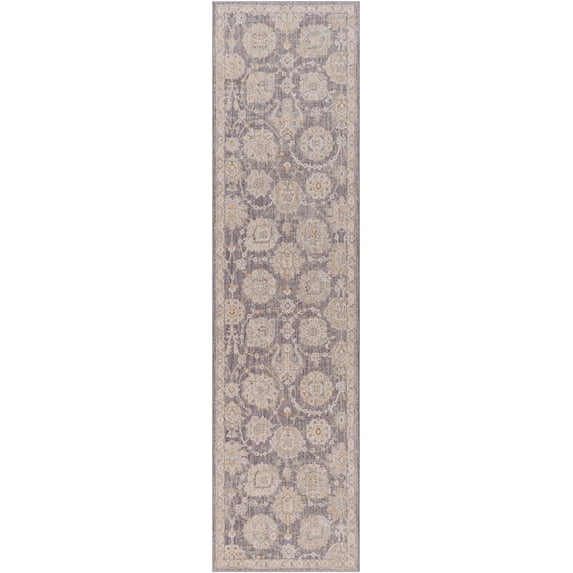BoutiqueRugs Mimarsinan Traditional Runner Rug - Denim, Gray, Light Gray - 2'7" x 7'3" Runner