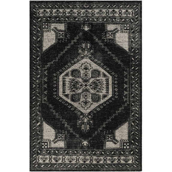 BoutiqueRugs Minapan Traditional Area Rug - Cream, Black - 8'10" x 12'