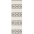 thumbnail image 1 of BoutiqueRugs Mineola Boho Hand Woven Wool Natural Fiber Runner Rug - Farmhouse High Low Textured Trellis Patterned Carpet for Hallway - Charcoal, White - 2'6" x 8' Runner (2x8 Area Rug), 1 of 11