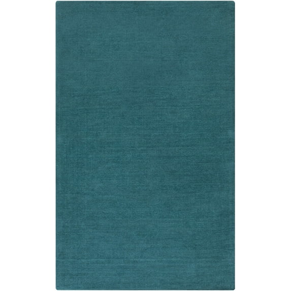 BoutiqueRugs Minford Boho Hand Loomed Wool Natural Fiber Soft Area Rug - Modern Minimalist Solid Color Carpet for Living Room, Bedroom, Dining Room - Teal - 3'3" x 5'3"