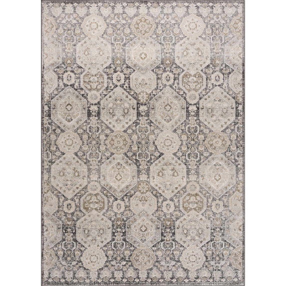BoutiqueRugs Minoa Traditional Area Rug - Beige, Black, Charcoal - 8'10" x 12'4"
