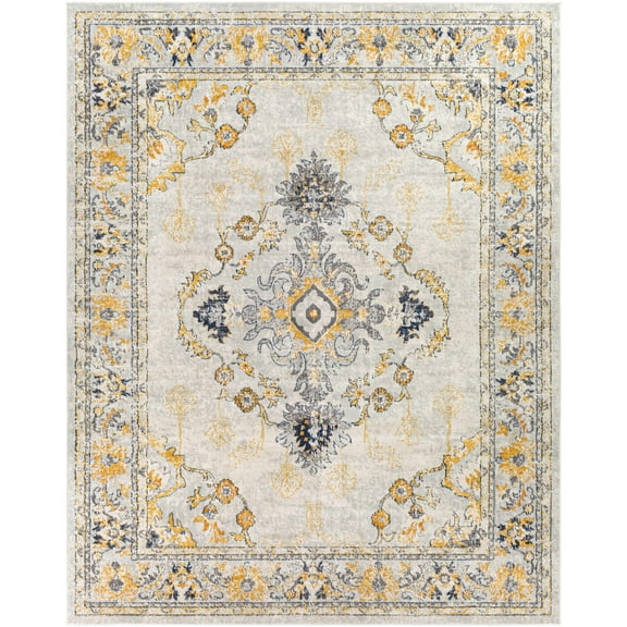 BoutiqueRugs Mistley Traditional Area Rug - Peach, Light Slate, Gray - 5'3" x 7'1"
