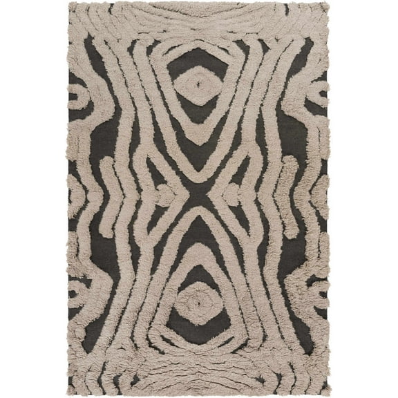 BoutiqueRugs Money Natural Fibers Area Rug - Charcoal, Tan - 2' x 3'