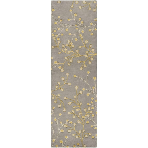 Boutique Rugs Moon Traditional, Transitional Runner Rug - Charcoal, Taupe, Mustard - 2'6" x 8' Runner
