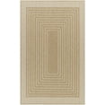 thumbnail image 1 of BoutiqueRugs Mopsa Geometric Bordered Area Rug - Modern Minimalist Striped Carpet for Living Room, Patio, Terrace - Outdoor Safe - Beige, Tan, White - 7'10" Round, 1 of 7