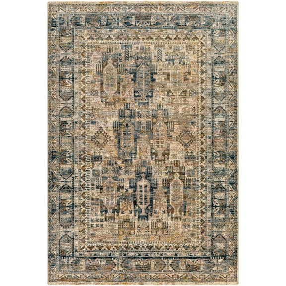 BoutiqueRugs Mundesley Traditional Area Rug - Navy, Denim, Cream - 2' x 2'11"