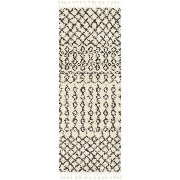 Boutique Rugs Munich Bohemian/Global Runner Rug - Charcoal, Peach - 2'7" x 7'3" Runner