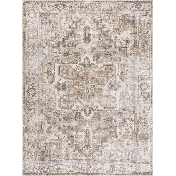 BoutiqueRugs Nadia Traditional Area Rug - Natural Gray - 6'7" x 9'