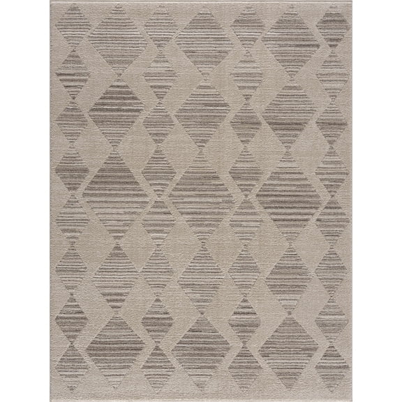 BoutiqueRugs Nalu Farmhouse Area Rug - Ivory, Beige - 3'11" x 5'7"